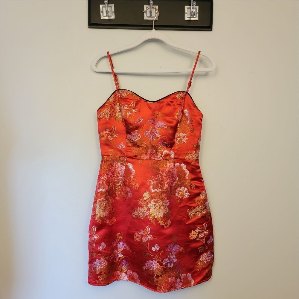 Privacy Please Red Satin Mini Dress